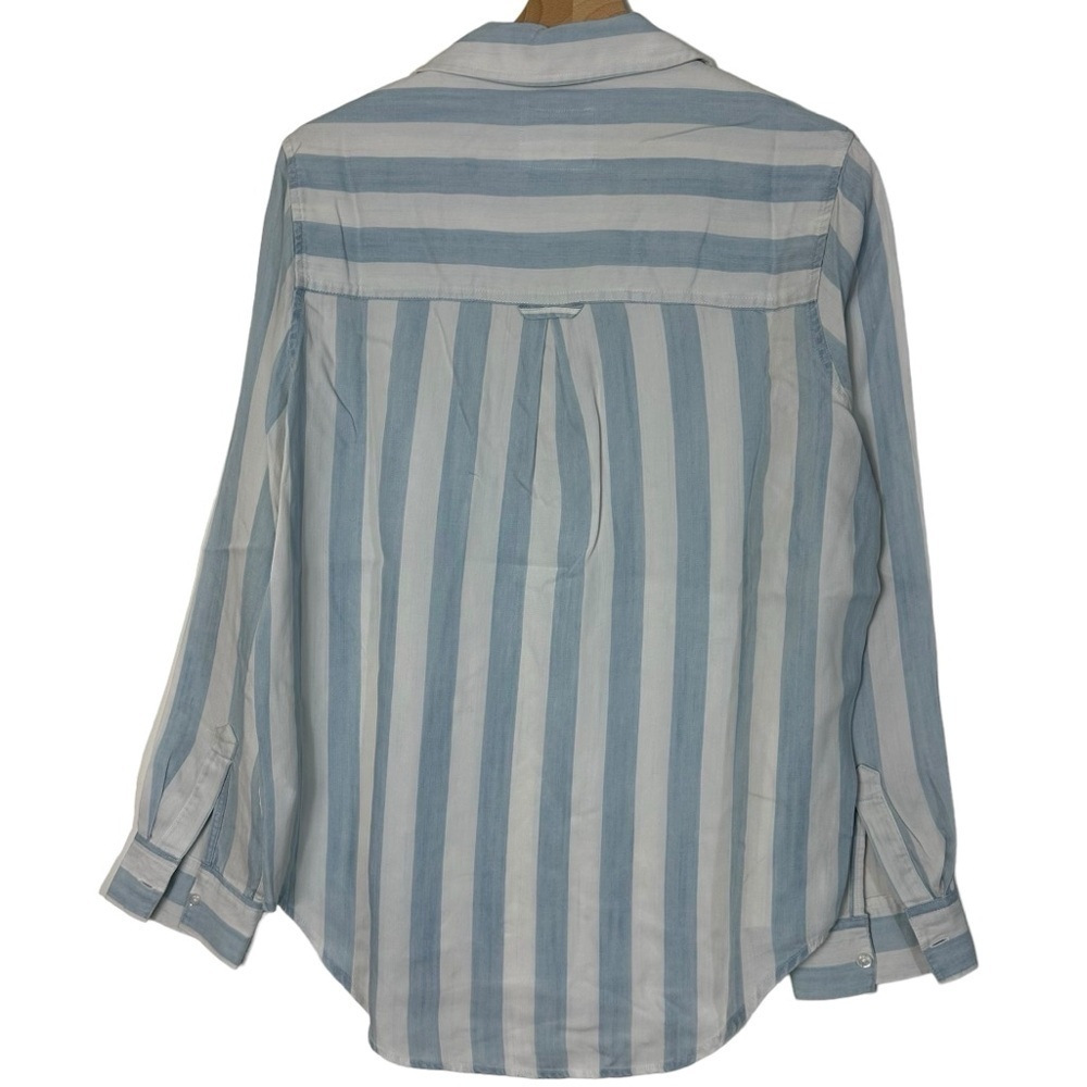 Rails Blue White Block Stripe Relaxed Fit Lace-Up… - image 5